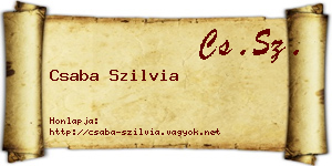 Csaba Szilvia névjegykártya