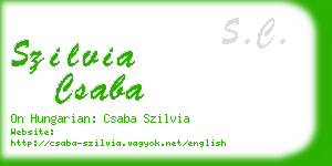 szilvia csaba business card